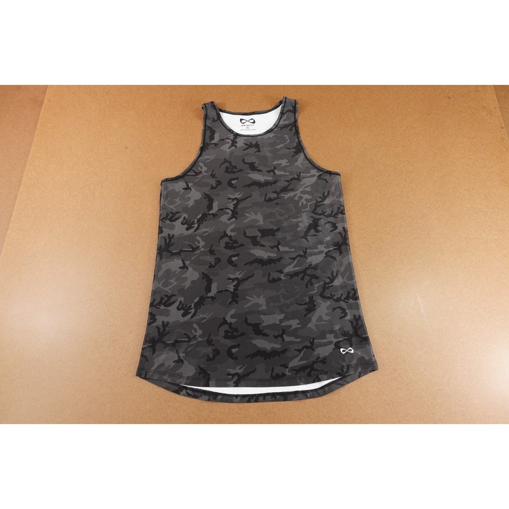 Nfinity Women's Size XL Gray Black Camouflage Pullover Racerback Tank Top New
